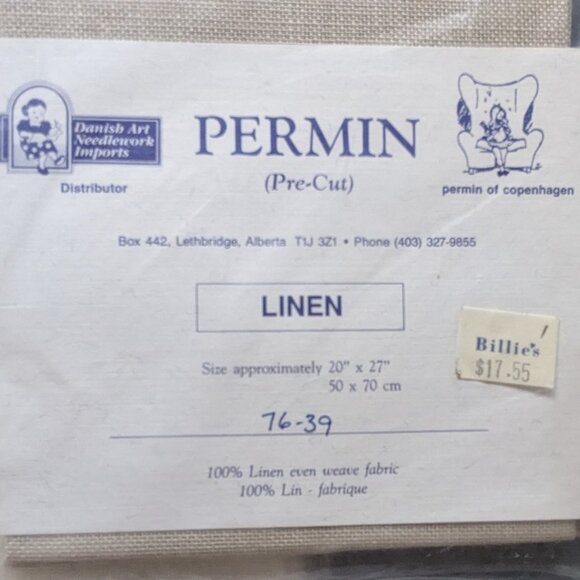 Permin 100% Linen Needlework Fabric - 3 Packs - Vintage New in Packs - Picture 3 of 4